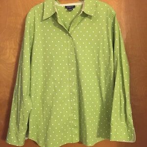 Polka-dot collared shirt / Jones New York : sz 2X
